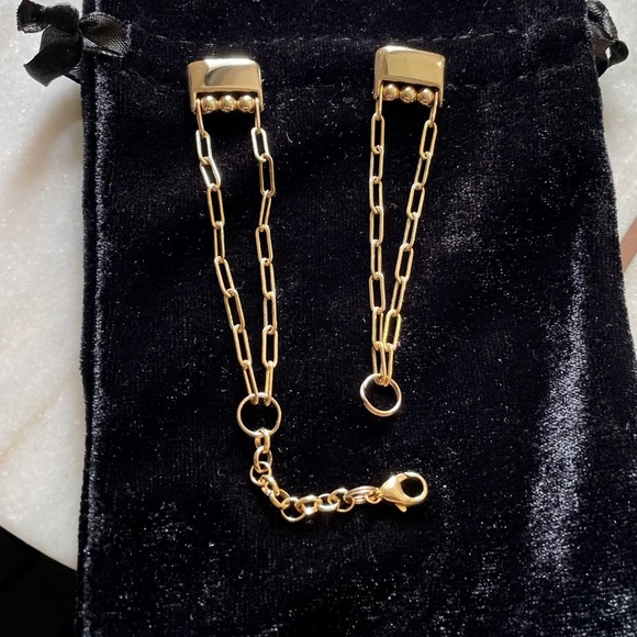 14k Gold Metal Paperclip Chain Fitbit Luxe Band Women Fashion Luxury Bracelet - Picture 8 of 8